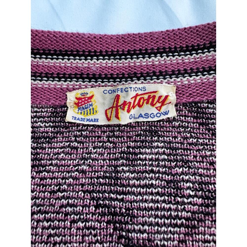 Antony Glasgow Scottie Pattern Button Down VNeck  Knit Cardigan Womens Vintage - Picture 3 of 10